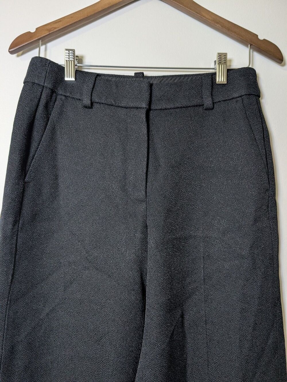 J.Crew Carolina Wide Leg Pants Size 4 Black Quiet Luxury Trouser Office Siren - Picture 7 of 7